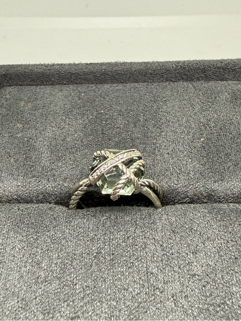 David Yurman Prasiolite Wrap Ring With White Diamonds 305$